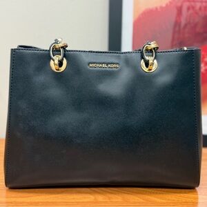 Michael Kors Cynthia Medium Black Satchel